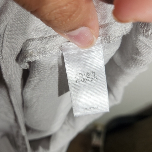 J Jill Linen Blend Crop Pants Womens Large Gray Lightweight Stretch - Picture 6 of 10